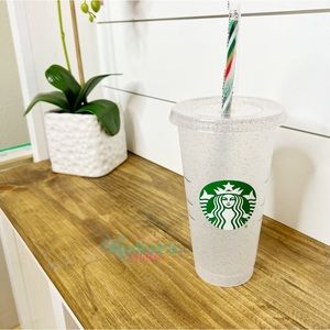 Starbucks cold cup red & green Glitter Tumbler